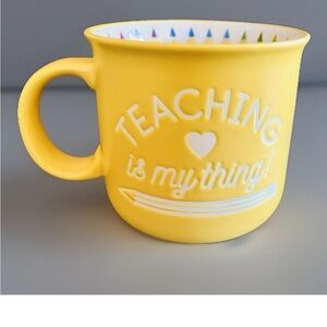 Sheffield Home TEACHING IS MY THING Mug Yellow w/Colored Pencils-22 Oz- NEW